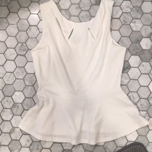 White peplum tank top